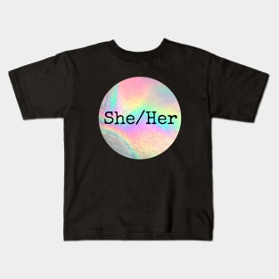 SHE HER Pronouns Kids T-Shirt